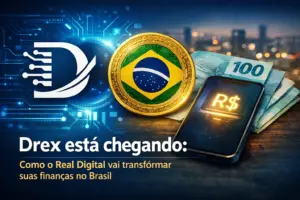 Financeiro digital para 2026 com moeda cripto e Real