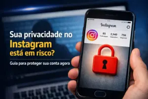 Smartphone com Instagram mostrando segurança e privacidade online